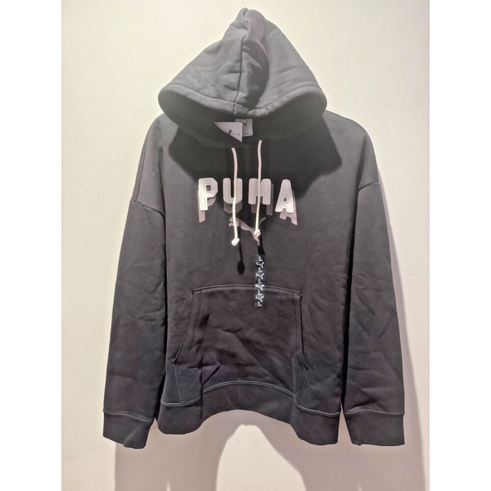 PUMA Essentials Double Up Pullover Hoodie Womens Size L Casual Outerwear